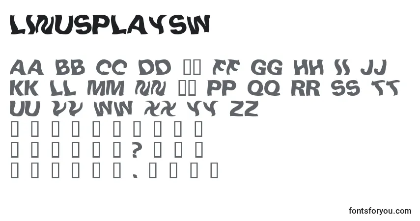 A fonte Linusplaysw – alfabeto, números, caracteres especiais