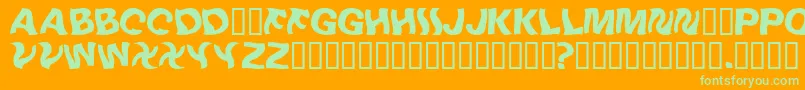 Linusplaysw Font – Green Fonts on Orange Background