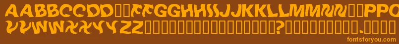 Linusplaysw Font – Orange Fonts on Brown Background