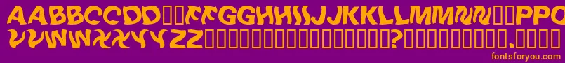 Linusplaysw Font – Orange Fonts on Purple Background