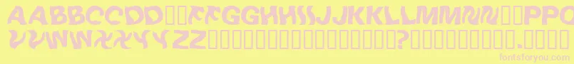 Linusplaysw Font – Pink Fonts on Yellow Background