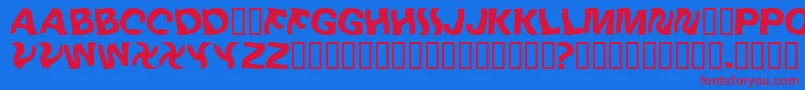 Linusplaysw Font – Red Fonts on Blue Background