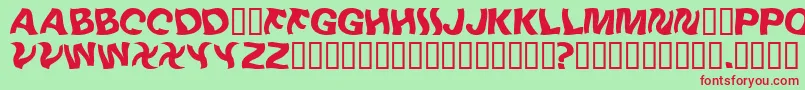 Linusplaysw Font – Red Fonts on Green Background