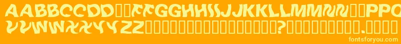 Linusplaysw Font – Yellow Fonts on Orange Background