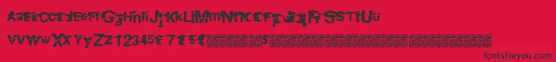 Fonte Dangerzone – fontes pretas em um fundo vermelho