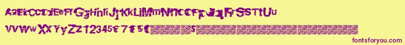 Dangerzone Font – Purple Fonts on Yellow Background