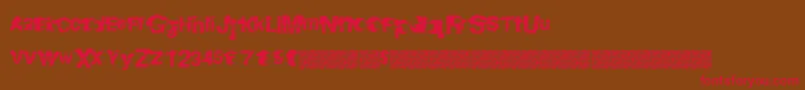 Dangerzone-Schriftart – Rote Schriften auf braunem Hintergrund