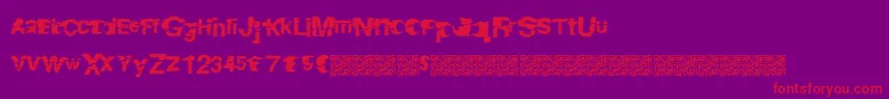 Dangerzone-Schriftart – Rote Schriften auf violettem Hintergrund