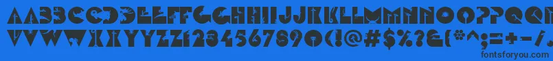 LinotypezootypeLand-Schriftart – Schwarze Schriften auf blauem Hintergrund