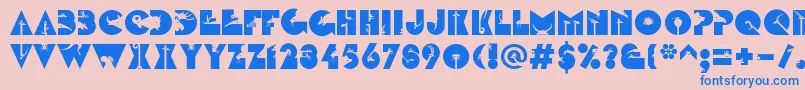 LinotypezootypeLand-Schriftart – Blaue Schriften auf rosa Hintergrund