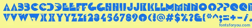 LinotypezootypeLand Font – Blue Fonts on Yellow Background