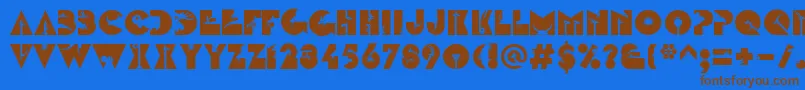 LinotypezootypeLand Font – Brown Fonts on Blue Background