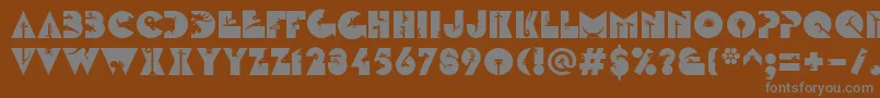 フォントLinotypezootypeLand – 茶色の背景に灰色の文字
