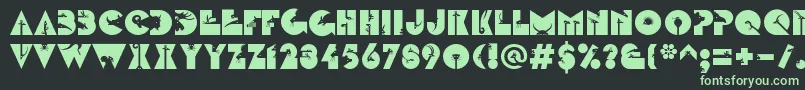 フォントLinotypezootypeLand – 黒い背景に緑の文字