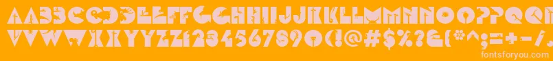 Czcionka LinotypezootypeLand – różowe czcionki na pomarańczowym tle