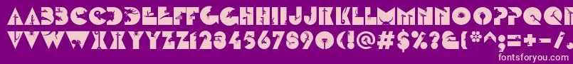 LinotypezootypeLand Font – Pink Fonts on Purple Background