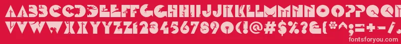 LinotypezootypeLand Font – Pink Fonts on Red Background