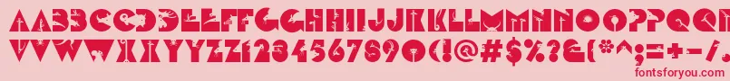 LinotypezootypeLand-Schriftart – Rote Schriften auf rosa Hintergrund