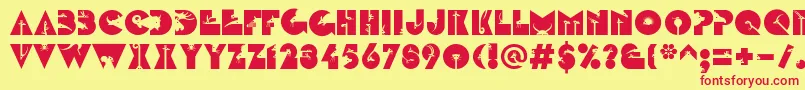 LinotypezootypeLand Font – Red Fonts on Yellow Background