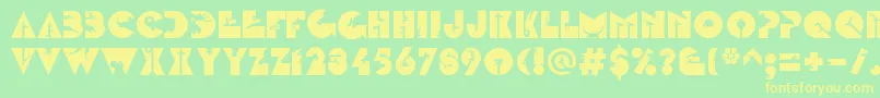 LinotypezootypeLand Font – Yellow Fonts on Green Background