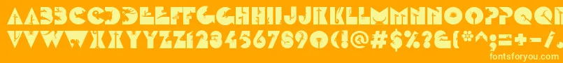 LinotypezootypeLand Font – Yellow Fonts on Orange Background