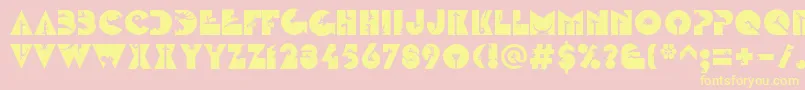 LinotypezootypeLand-Schriftart – Gelbe Schriften auf rosa Hintergrund