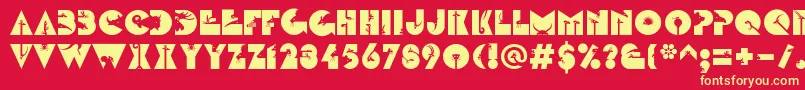 LinotypezootypeLand Font – Yellow Fonts on Red Background