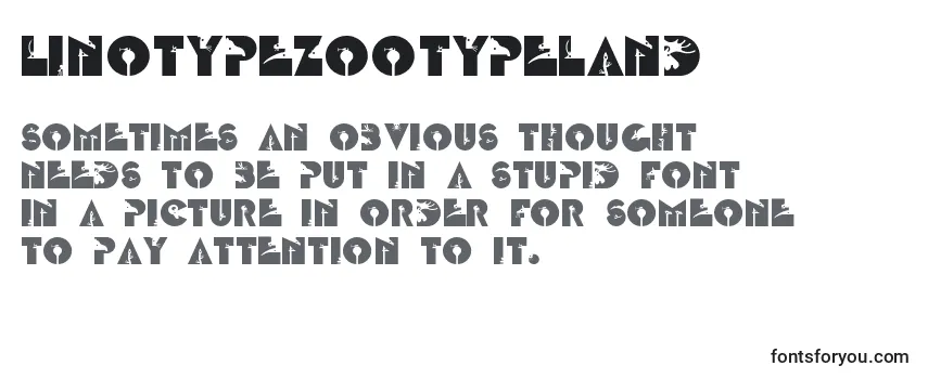 Review of the LinotypezootypeLand Font