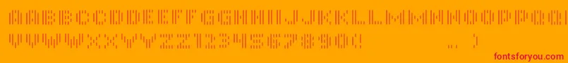 Fonte InmonoRegular – fontes vermelhas em um fundo laranja