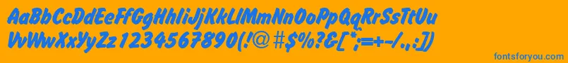 OkassiondbNormal Font – Blue Fonts on Orange Background