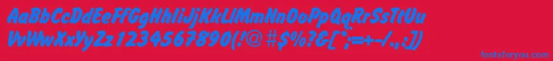 OkassiondbNormal Font – Blue Fonts on Red Background