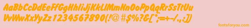 OkassiondbNormal Font – Orange Fonts on Pink Background