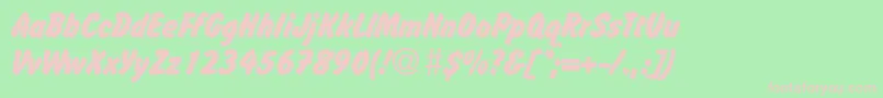 OkassiondbNormal Font – Pink Fonts on Green Background