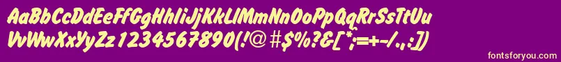 OkassiondbNormal Font – Yellow Fonts on Purple Background