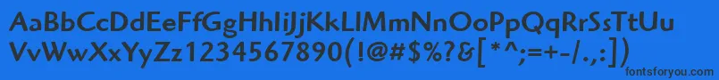 フォントItcHighlanderLtMedium – 黒い文字の青い背景