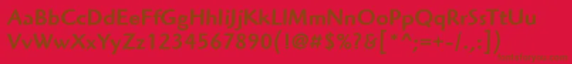 フォントItcHighlanderLtMedium – 赤い背景に茶色の文字