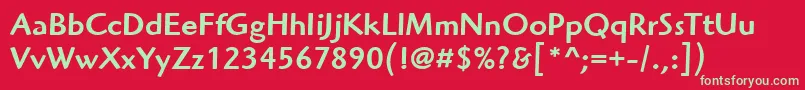 ItcHighlanderLtMedium Font – Green Fonts on Red Background