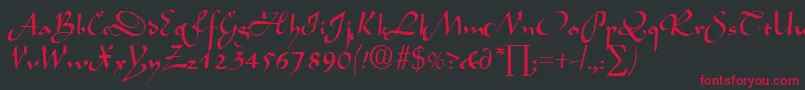 フォントLegendDb – 黒い背景に赤い文字