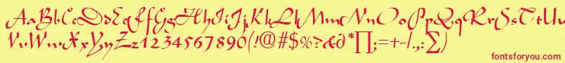LegendDb Font – Red Fonts on Yellow Background