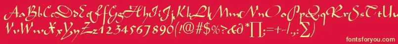 fuente LegendDb – Fuentes Amarillas Sobre Fondo Rojo