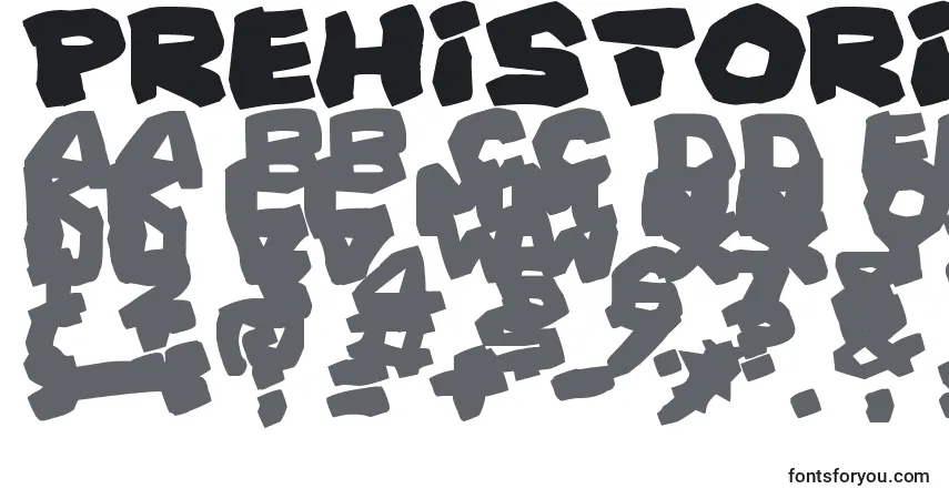 Шрифт PrehistoricCaveman – алфавит, цифры, специальные символы
