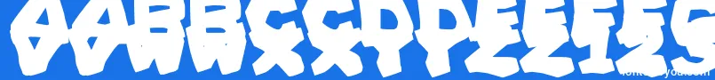 PrehistoricCaveman Font – White Fonts on Blue Background