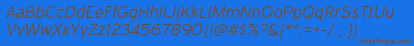 ExpresswayltItalic Font – Brown Fonts on Blue Background