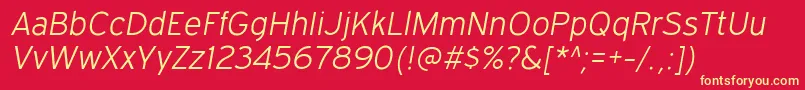 ExpresswayltItalic Font – Yellow Fonts on Red Background