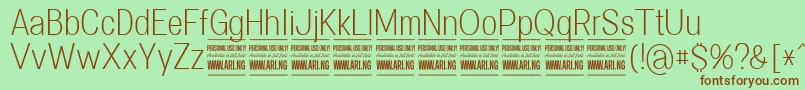 SpecifypersonalConlight Font – Brown Fonts on Green Background