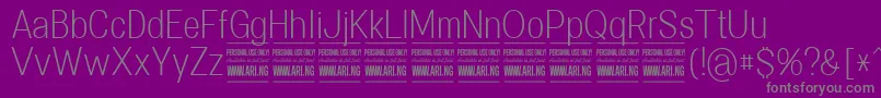 フォントSpecifypersonalConlight – 紫の背景に灰色の文字