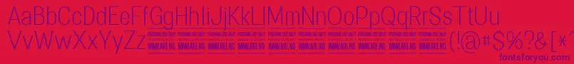 SpecifypersonalConlight Font – Purple Fonts on Red Background