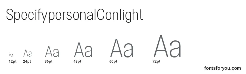 Размеры шрифта SpecifypersonalConlight