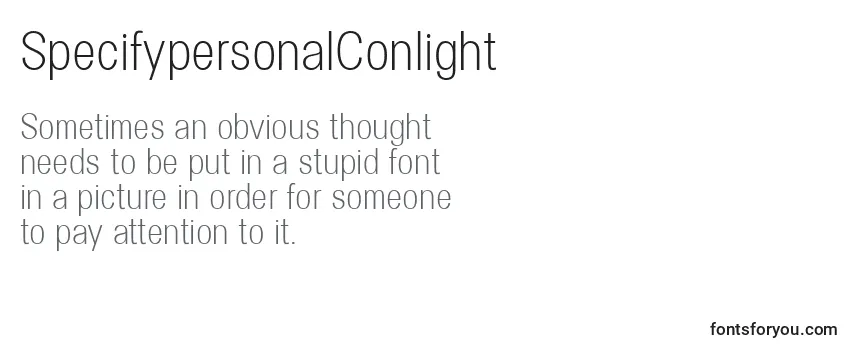 SpecifypersonalConlight Font