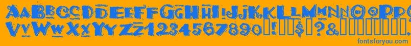 TacoModern Font – Blue Fonts on Orange Background